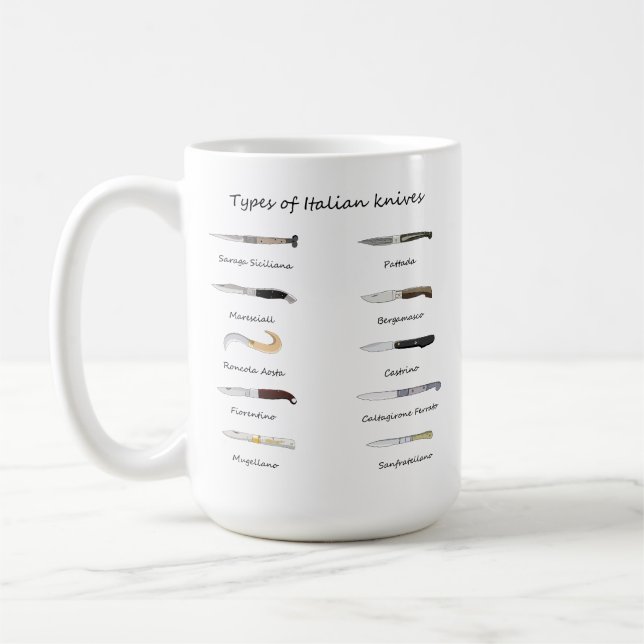 Couteaux italiens vintages Illustration Mug (Gauche)