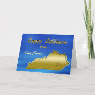 Coutume cosmique de carte du Kentucky de ciel bleu