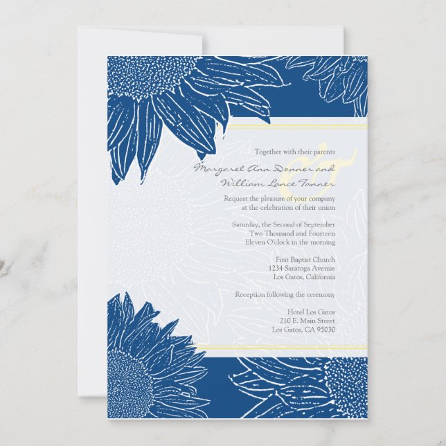 coutume : : Invitation de mariage de tournesol : (Devant)