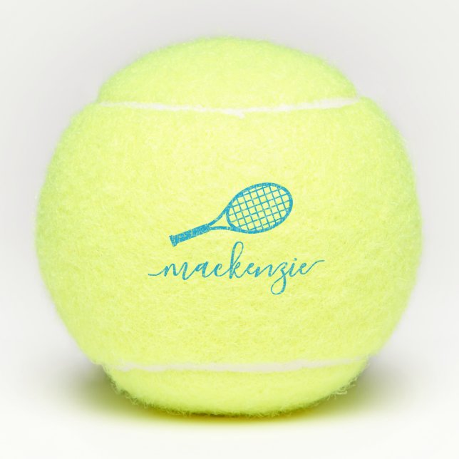 Coutume Monogramme balle de tennis bleu clair (Devant)