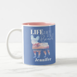 Coutume Mug de la plage de Bulldog