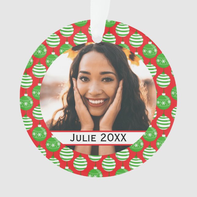 Coutume Noël Baubles Rouge Vert Ornement (devant)