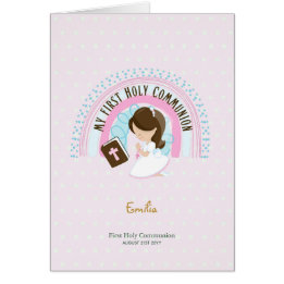 Coutume Première Sainte Communion Cute Brown Coiff