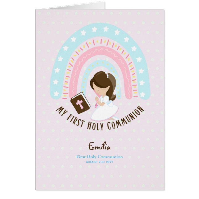 Coutume Première Sainte Communion Cute Brown Coiff (Devant)