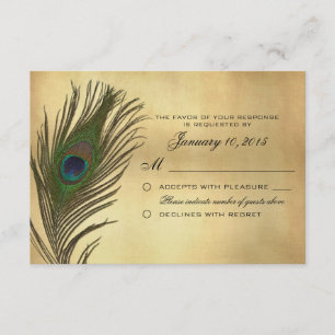 Coutume vintage de la plume RSVP de paon de regard