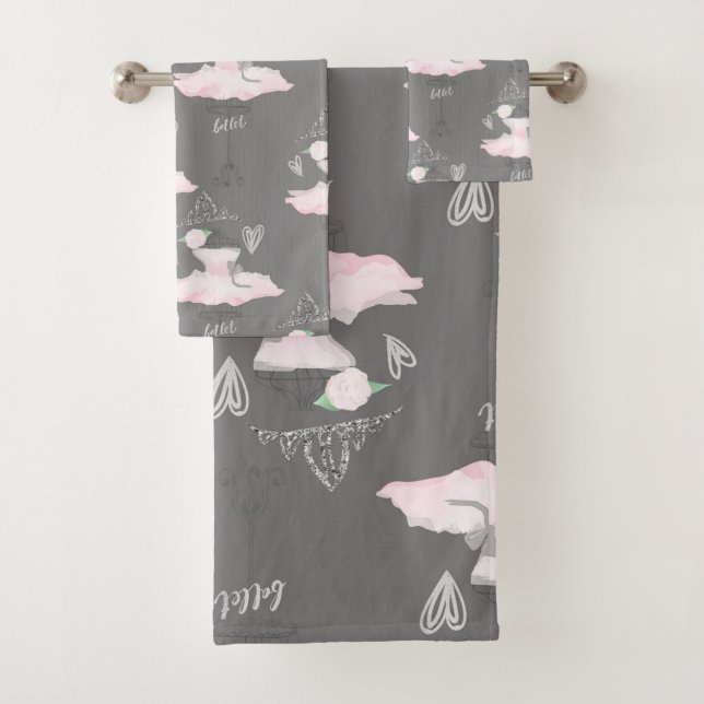 Couture Ballerina Girls Whimsical Chic Badhandtuch Set (Insitu)