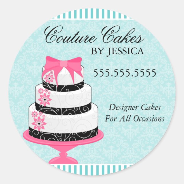 Couture Cakes Aqua Bakery Stickers (Vorderseite)