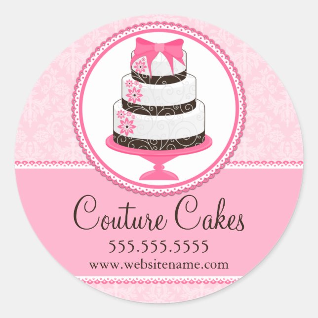 Couture Cakes Bäckerei Box Siegel Runder Aufkleber (Vorderseite)
