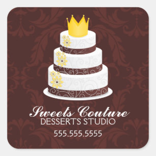 Couture Cakes Bakery Quadratischer Aufkleber