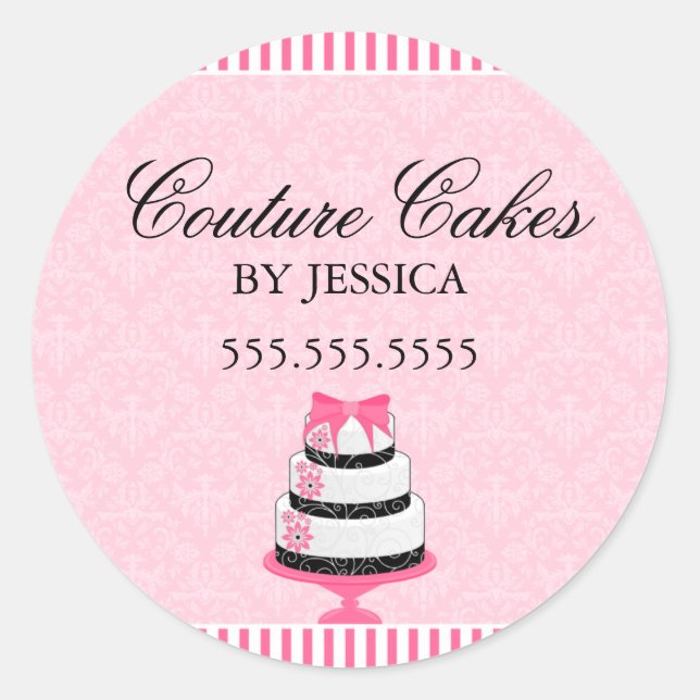 Couture Cakes Pink Bakery Stickers (Vorderseite)