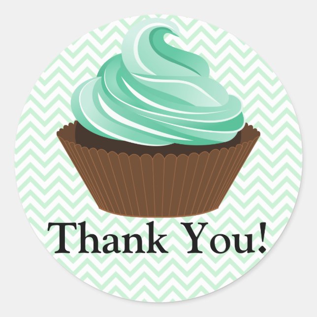 Couture Cupcake Bakery Vielen Dank Runder Aufkleber (Vorderseite)
