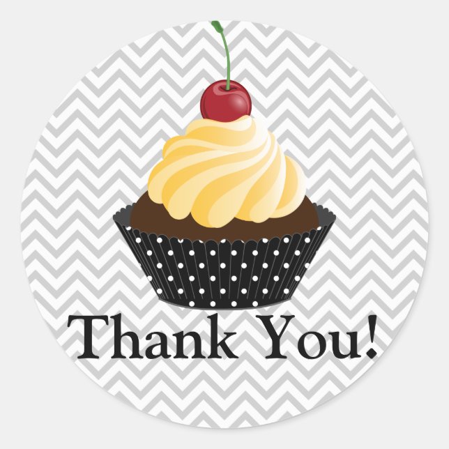 Couture Cupcake Bakery Vielen Dank Runder Aufkleber (Vorderseite)