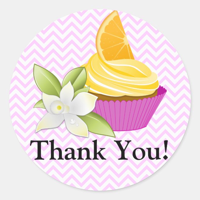 Couture Cupcake Bakery Vielen Dank Runder Aufkleber (Vorderseite)