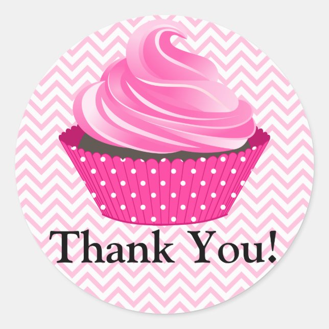 Couture Cupcake Bakery Vielen Dank Runder Aufkleber (Vorderseite)