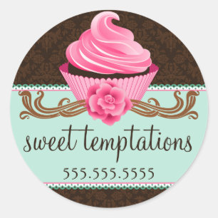 Couture Cupcake BBäckerei Box Siegel Runder Aufkleber