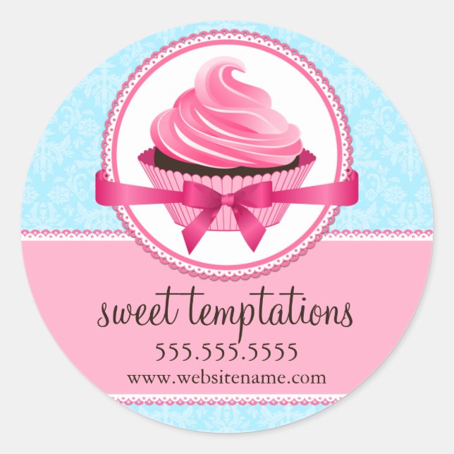 Couture Cupcake BBäckerei Box Siegel Runder Aufkleber (Vorderseite)