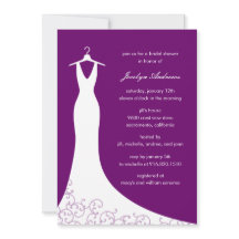 Couture Gown Bridal Shower Einladung (Lila)