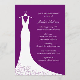 Couture Gown Bridal Shower Einladung (Lila)