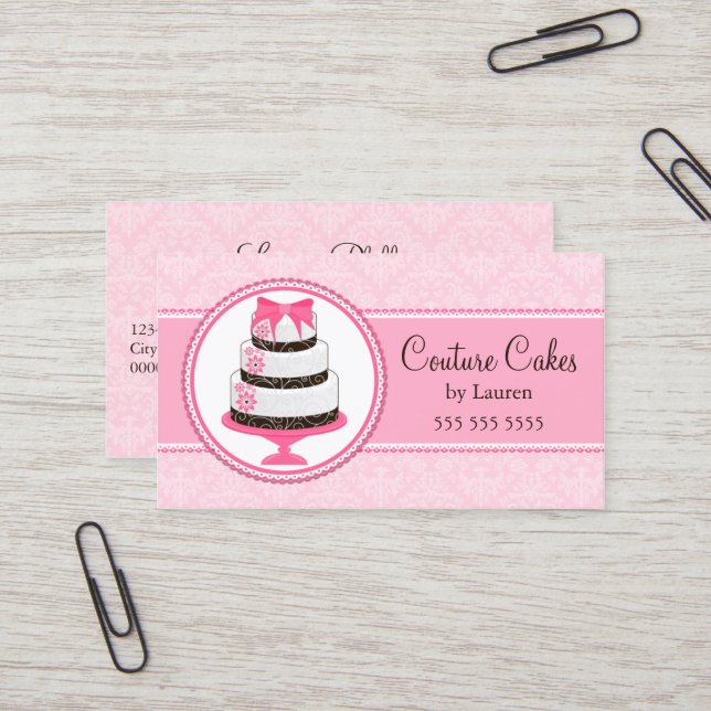 Couture-kundenspezifische Kuchen-Bäckerei Visitenkarte (Vorderseite/Rückseite Beispiel)