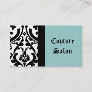 Couture-Salon-Damast-blaue Geschäfts-Karte Visitenkarte