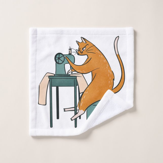 Couture vintage de chat (Gant de toilette)