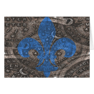 Couvercle du centre d'eau bleu Fleur De Lis