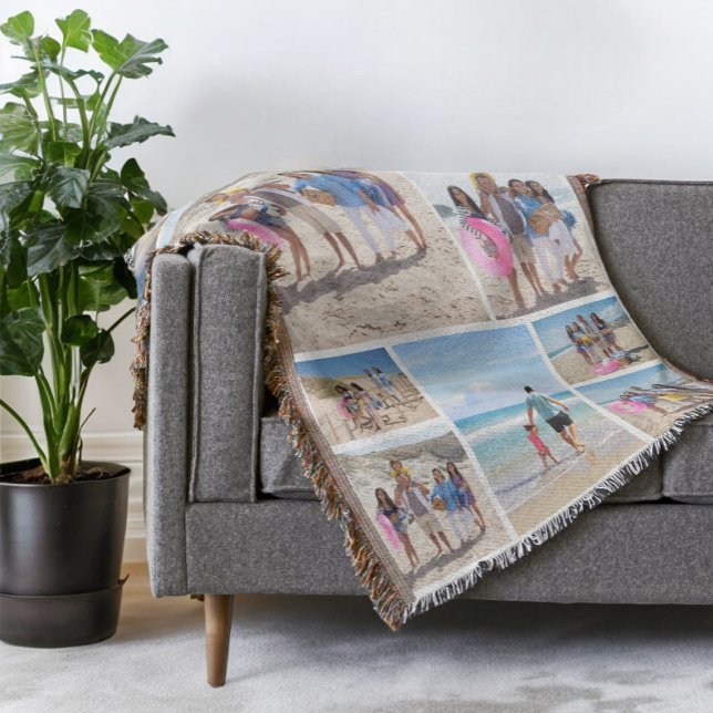 Couverture 10 Collage photo personnalisé (10 Photo Collage Personalized Throw Blanket from Ricaso. Make your own, add your own photographs)
