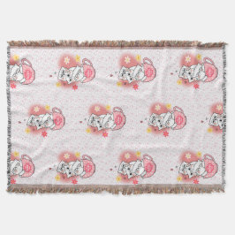 Couverture 3 chats à fleurs et une tasse