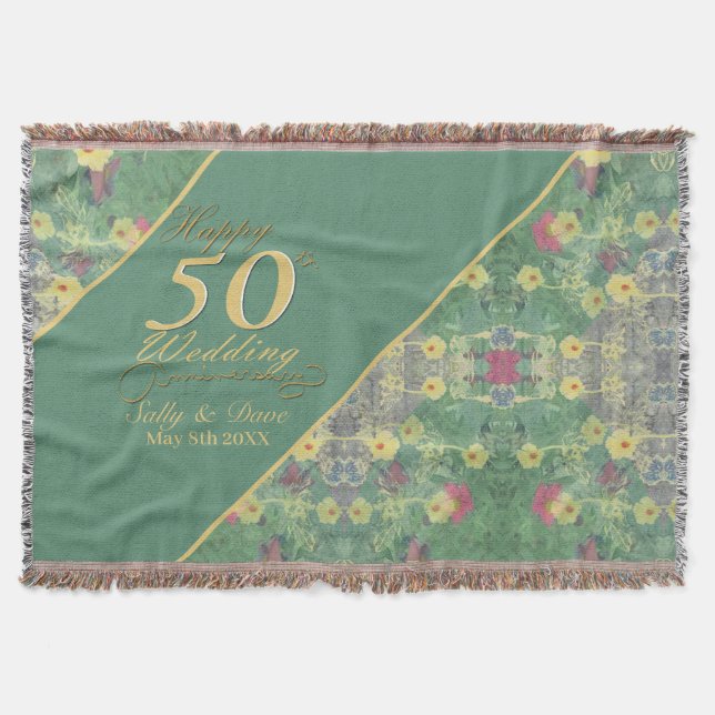Couverture 50e anniversaire du Mariage fleur sauvage Jetez la (Devant)