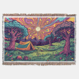 Couverture A camping design throw blanket
