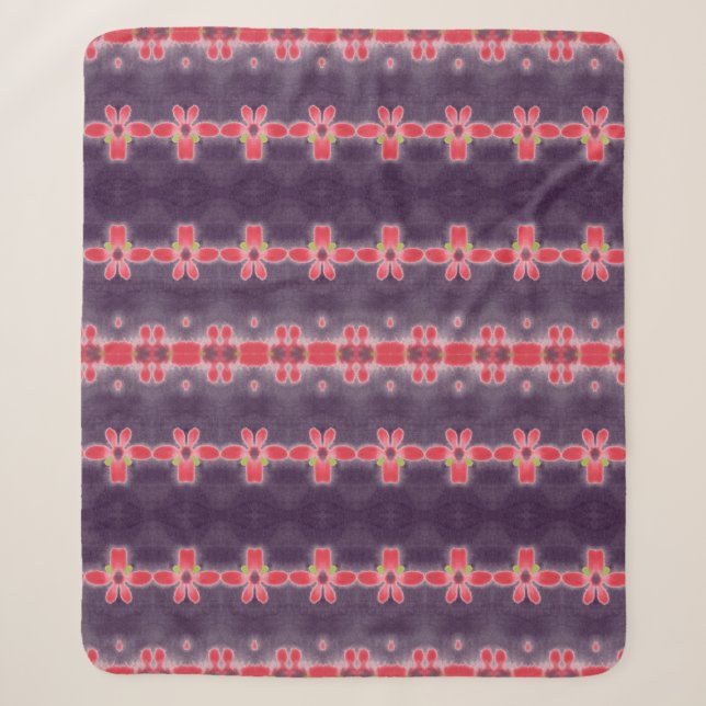 Couverture À Fleurs Rouge Et Violet (Devant)