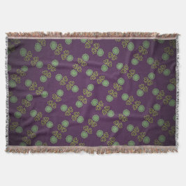 Couverture à franges avec fleur sur pourpre
