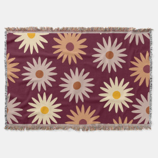 Couverture à franges rétro boho bordeaux