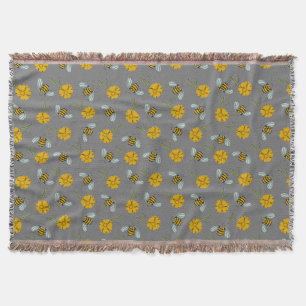 Couverture Abeilles et Boutons d'or sur Gris