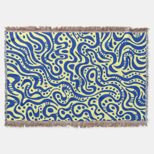 Couverture Abstrait 041211 - Bleu marine sur jaune clair