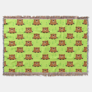 Couverture Adorable Motif de la marmotte de bois