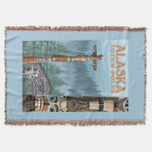 Couverture Affiche de Vintage voyage de village de totem de