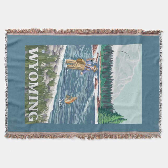 Couverture Affiche de voyage de FishermanWyomingVintage de (Devant)