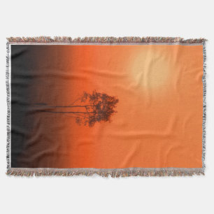 Couverture Afghan orange de lever de soleil de citrouille de