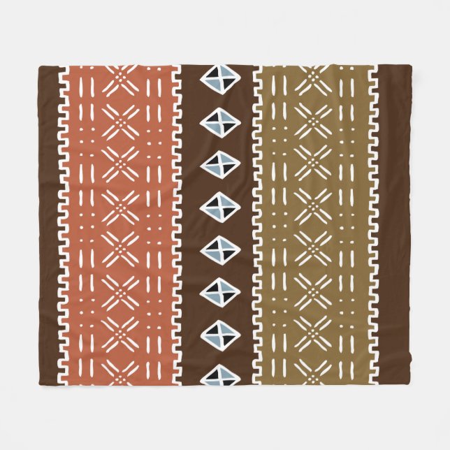 Couverture africaine Brown d'ouatine de motif, 50" (Devant (Horizontal))