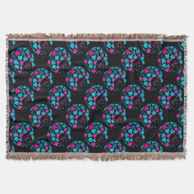 Couverture Afro Diva Turquoise et rose chaud (Devant)