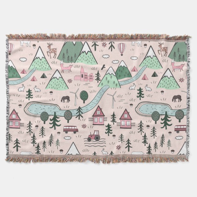 Couverture Agritourisme scandinave Motif rose (Devant)