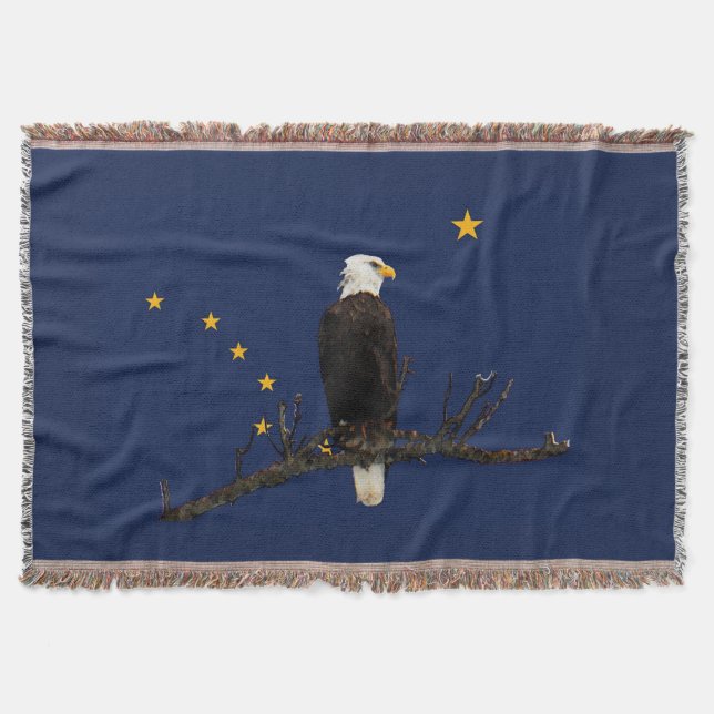 Couverture Aigle Et Drapeau De L'Alaska (Devant)