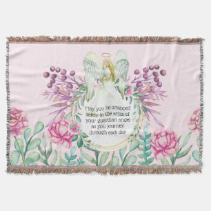 Couverture Ailes d'ange blanc peony rose couronne florale