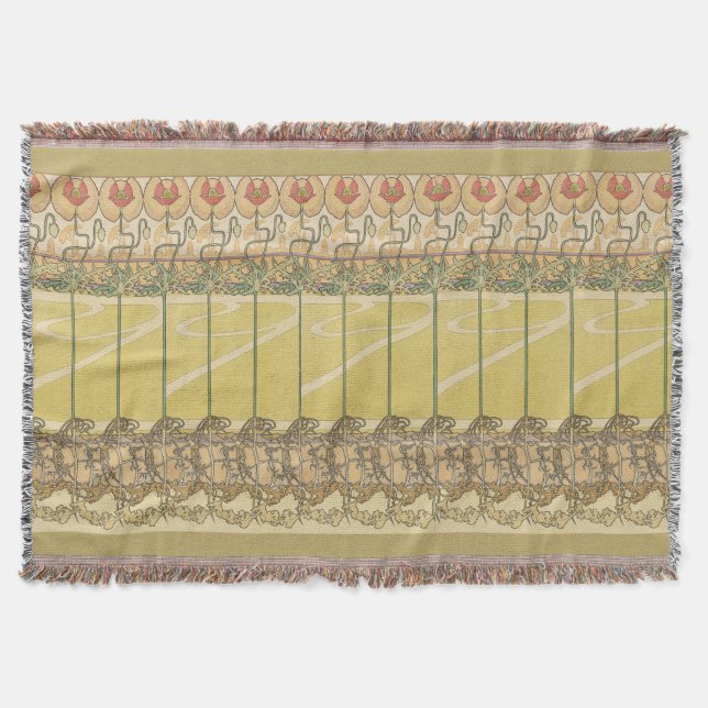Couverture Alfonse Mucha Poppies Art Nouveau Floral Wallpaper (Devant)