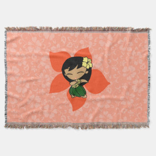 Couverture Aloha Honeys Hibiscus hawaïen Vintage Hula Girl