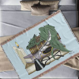 Couverture Amant de livres dragon endormi fantaisiste vert co