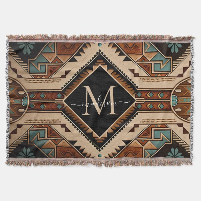 Couverture Amérindien Motif Culture indienne Style Boho (Devant)