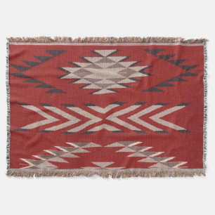 Couverture Amérindien Motif rouge du sud-ouest