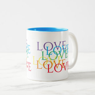 COUVERTURE AMOUR Bleu Mug à deux tons